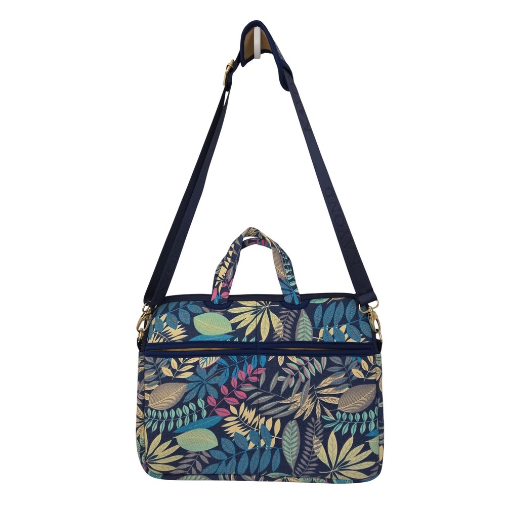 Kayond Laptop Messenger Bag Tropical‎ Leaf Floral Blue 14" Laptop Large NWT $45